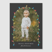 クリスマスライトアーチフォトホリデーカードマグネット (正面)