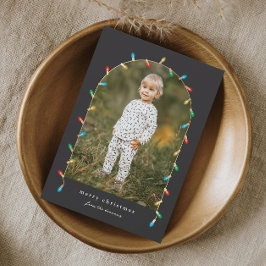 クリスマスライトアーチフォトホリデーカードマグネット