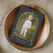 クリスマスライトアーチフォトホリデーカードマグネット