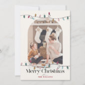 クリスマスライトアーチ4フォトクリスマスネイビー シーズンカード (正面)
