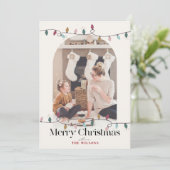 クリスマスライトアーチ4フォトクリスマスネイビー シーズンカード (スタンド正面)