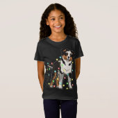 クリスマスライトオーストラリアの羊飼い犬の恋人Xma Tシャツ (正面フル)