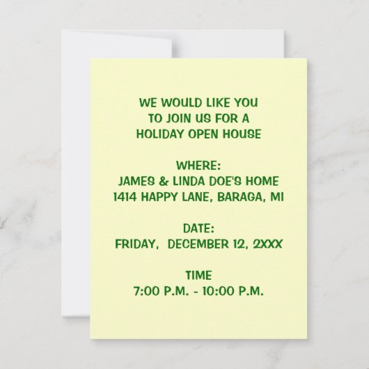 クリスマスライトオープンハウスパーティの招待状 招待状 (裏面)