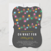 クリスマスライトオーwhatおもしろいホリデーパーティー招待状 招待状 (正面)