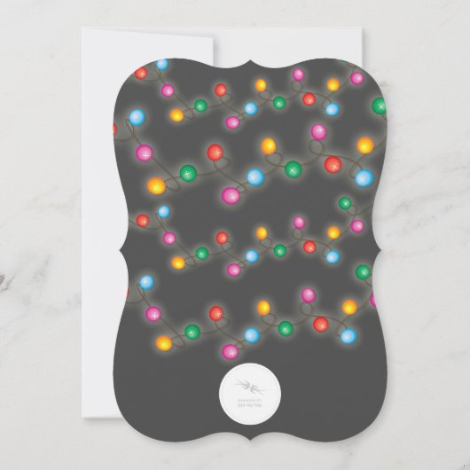 クリスマスライトオーwhatおもしろいホリデーパーティー招待状 招待状 (裏面)