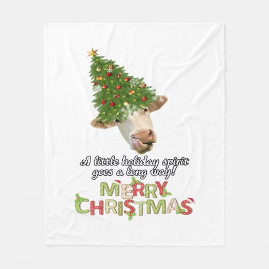 クリスマスライトカウラバークラシックズTシャツ フリースブランケット (正面)