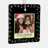 クリスマスライトカスタムの写真とメッセージ セラミックオーナメント (右)