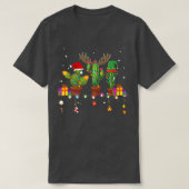 クリスマスライトカボス恋人おもしろいクリスマスパジャマホ Tシャツ (デザイン正面)