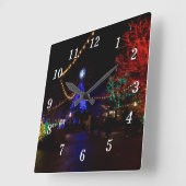 クリスマスライトガロアウォールクロック スクエア壁時計 (傾斜)