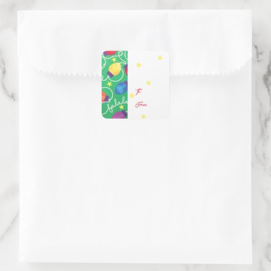 クリスマスライトギフトラベルシール スクエアシール (バッグ)