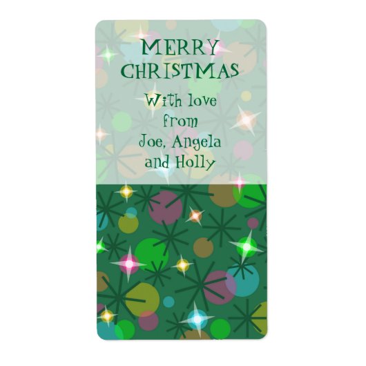 クリスマスライトギフトラベルラベルポートレート ラベル (正面)