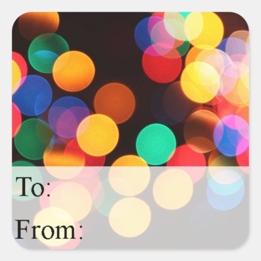 クリスマスライトギフトラベル スクエアシール (正面)