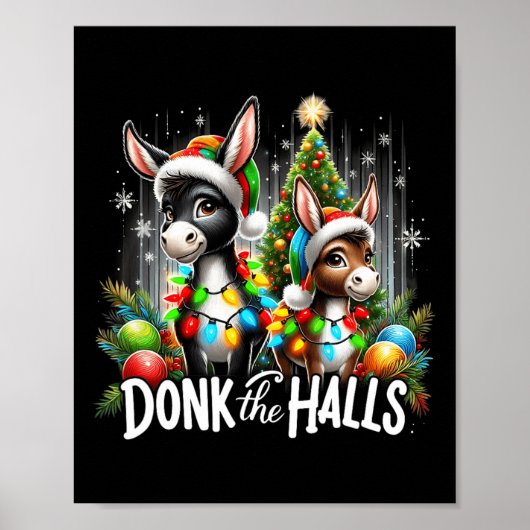 クリスマスライトクリスマスロバをホールに飾る ポスター (正面)
