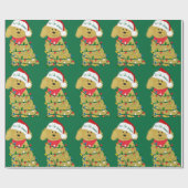 クリスマスライトゴールデンドール ラッピングペーパー (フラット)