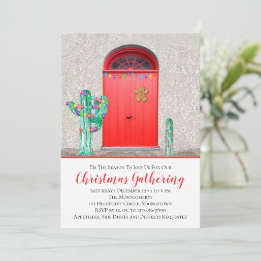 クリスマスライトサウエスタンサウス赤いドア 招待状 (スタンド正面)