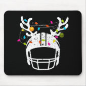 クリスマスライトサッカーヘルメットおもしろいクリスマス マウスパッド (正面)