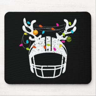 クリスマスライトサッカーヘルメットおもしろいクリスマス マウスパッド