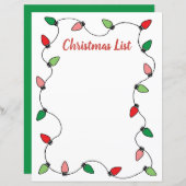 クリスマスライトサンタウィッシュリストテンプレートクリスマス (正面/裏面)