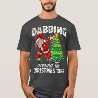 クリスマスライトサンタダビングザのまわりにクリスマスツリー Tシャツ