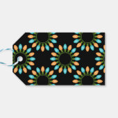 クリスマスライトサークルのパターンオレンジと青 ギフトタグ (裏面横)