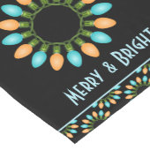 クリスマスライトサークルのパターンオレンジと青 ショートテーブルランナー (コーナー)