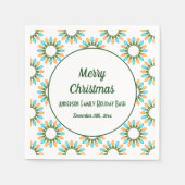 クリスマスライトサークルのパターンオレンジと青 スタンダードカクテルナプキン (正面)