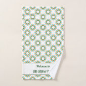 クリスマスライトサークルのパターンオレンジと青 バスタオルセット (ハンドタオル)