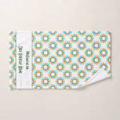 クリスマスライトサークルのパターンオレンジと青 バスタオルセット (ハンドタオル)