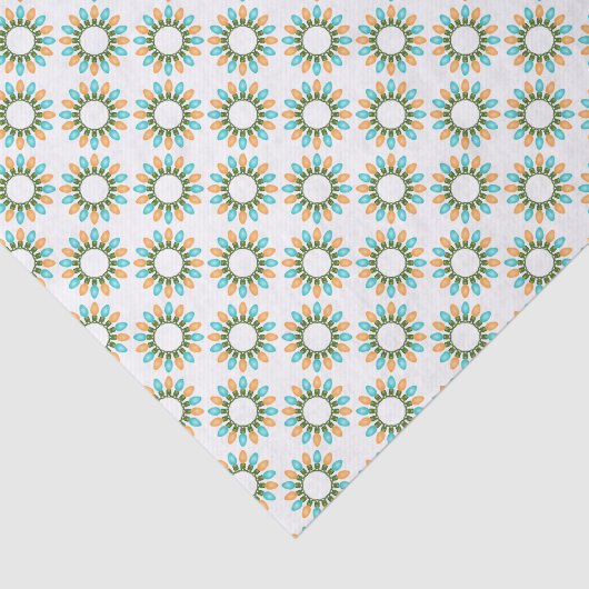 クリスマスライトサークルのパターンオレンジと青 薄葉紙 (詳細)