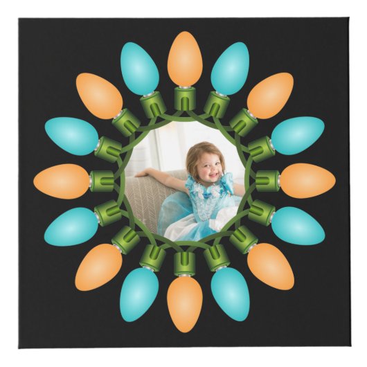 クリスマスライトサークルオレンジと青のフォトキューブ フォトキューブ (右)