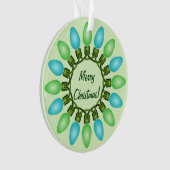 クリスマスライトサークル（青と緑） オーナメント (正面)