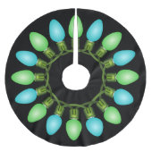 クリスマスライトサークル(青と緑) ブラッシュドポリエステルツリースカート (正面)