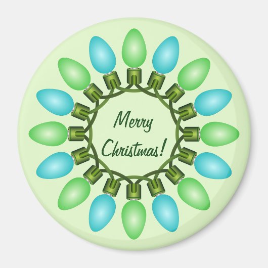 クリスマスライトサークル（青と緑） マグネット (正面)