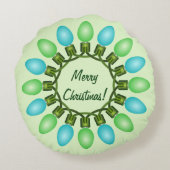 クリスマスライトサークル(青と緑) ラウンドクッション (裏面)