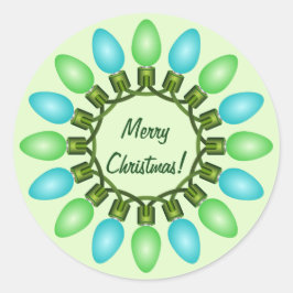 クリスマスライトサークル（青と緑） ラウンドシール