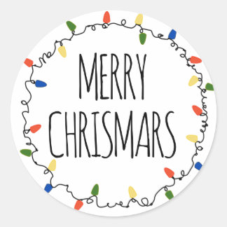 クリスマスライトステッカー ラウンドシール