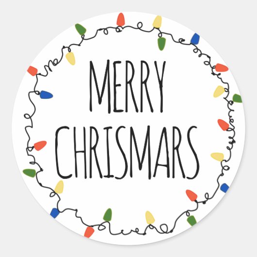 クリスマスライトステッカー ラウンドシール (正面)