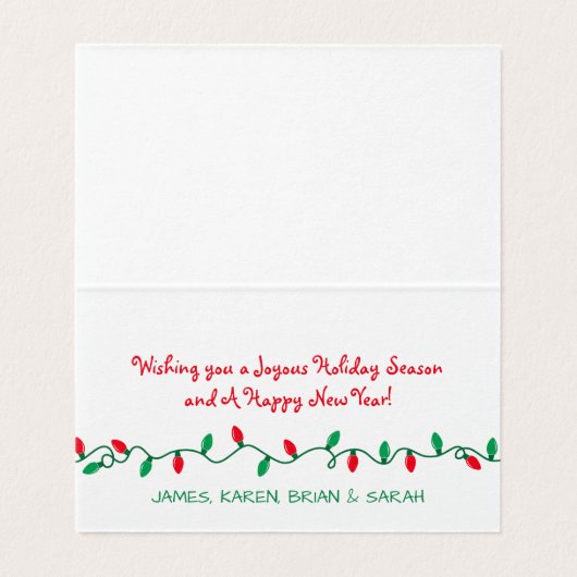 クリスマスライトストライプズlホリデーグリーティング (内部フラット)