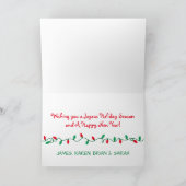 クリスマスライトストライプズlホリデーグリーティング シーズンカード (内部)