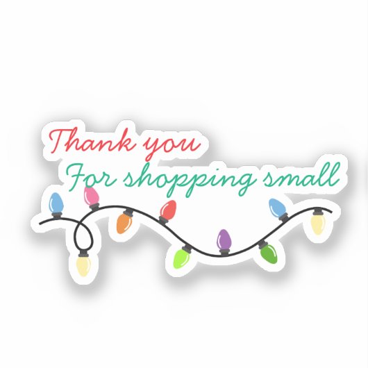 クリスマスライトスモールショッピングありがとう シール (正面)