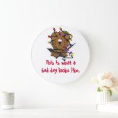 クリスマスライトズジョークおもしろい犬ホリデーライト ラージ壁時計 (ホーム)