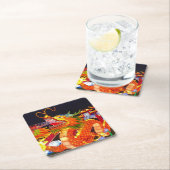 クリスマスライトズフェスティバル中国のドラゴンランタン スクエアペーパーコースター (インサイチュ)