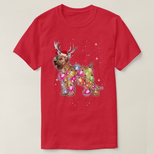 クリスマスライトソフトコートウィートテリアドッグ Tシャツ (デザイン正面)