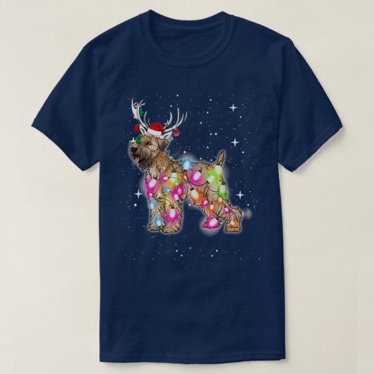 クリスマスライトソフトコートウィートテリアドッグ Tシャツ (デザイン正面)
