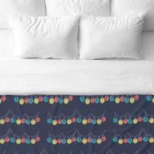 クリスマスライトダークブルーフリースブランケット