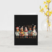 クリスマスライトチキンサンタおもしろいクリスマスツリーチー カード (黄色い花)