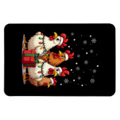 クリスマスライトチキンサンタおもしろいクリスマス マグネット (横)