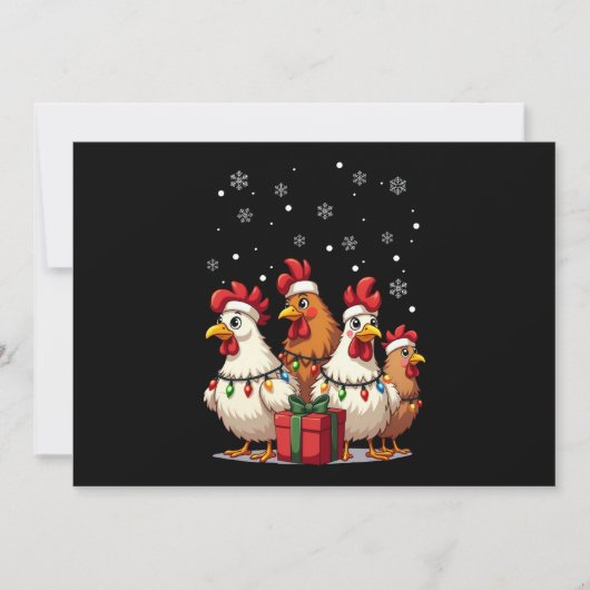 クリスマスライトチキンサンタおもしろいクリスマス 招待状 (正面)