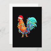 クリスマスライトチキン着用クリスマスハットチキン 招待状 (正面/裏面)