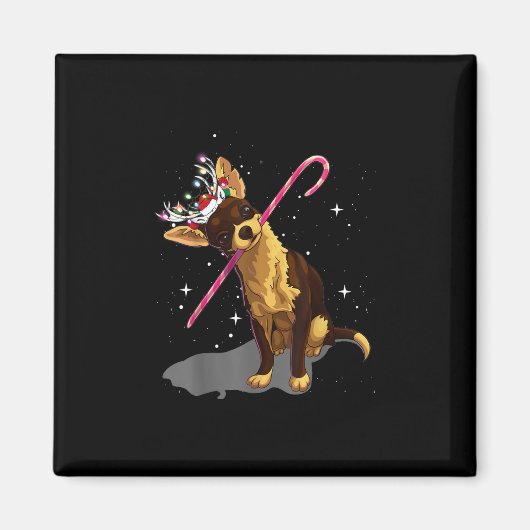クリスマスライトチワワ マグネット (正面)